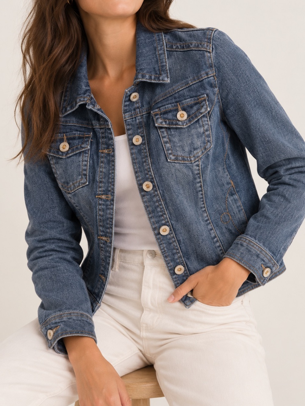 Point Zero Blue Denim Jacket Size M